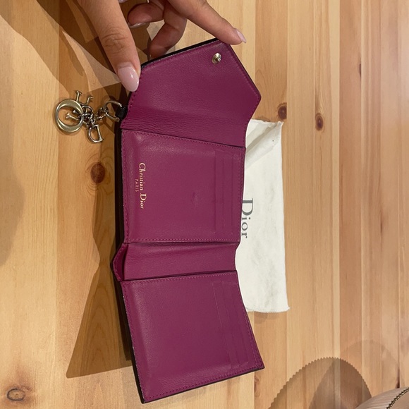 AUTHENTIC Dior calfskin wallet - Black & Purple - Picture 3 of 8